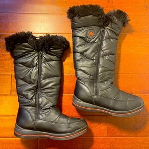 Cougar Black Winter Boots with Red Trim